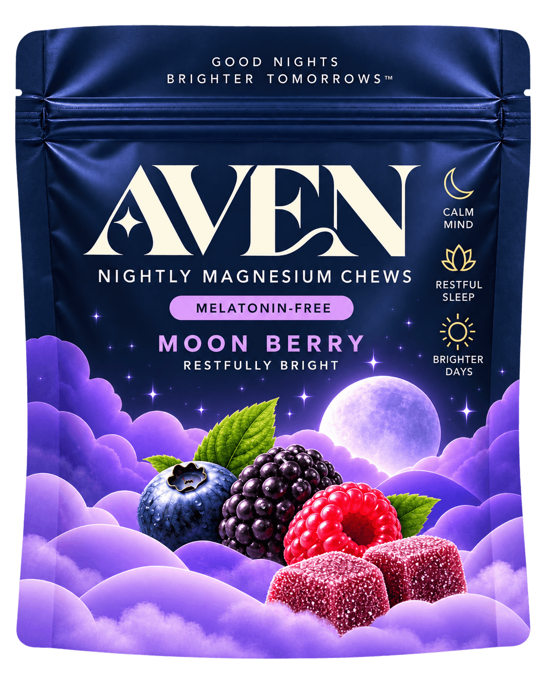 AVEN Moon Berry Nightly Magnesium Chews pouch